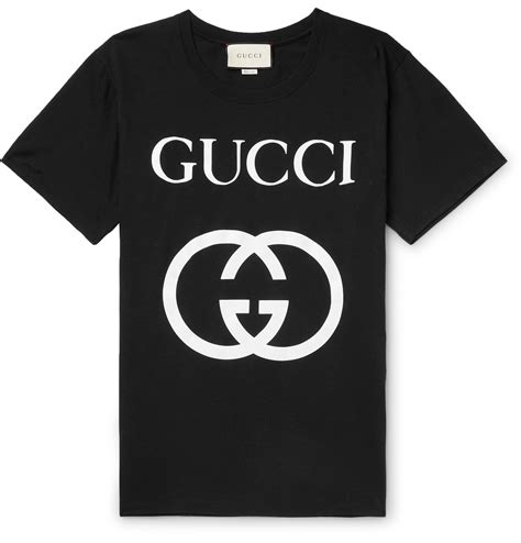 gucci logo-print cotton-jersey t-shirt|Gucci t shirt logo print.